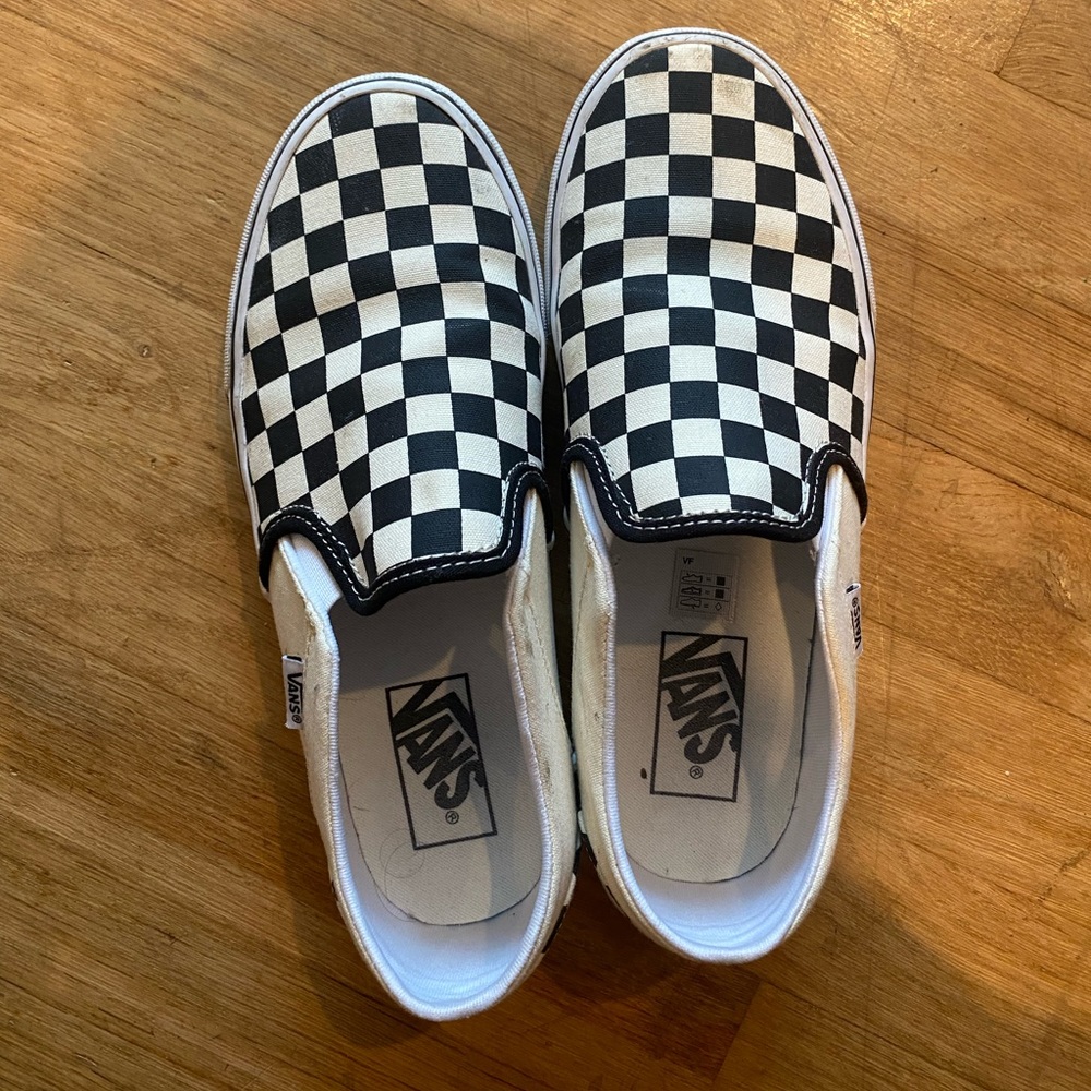 Checkerboard Slip On Vans